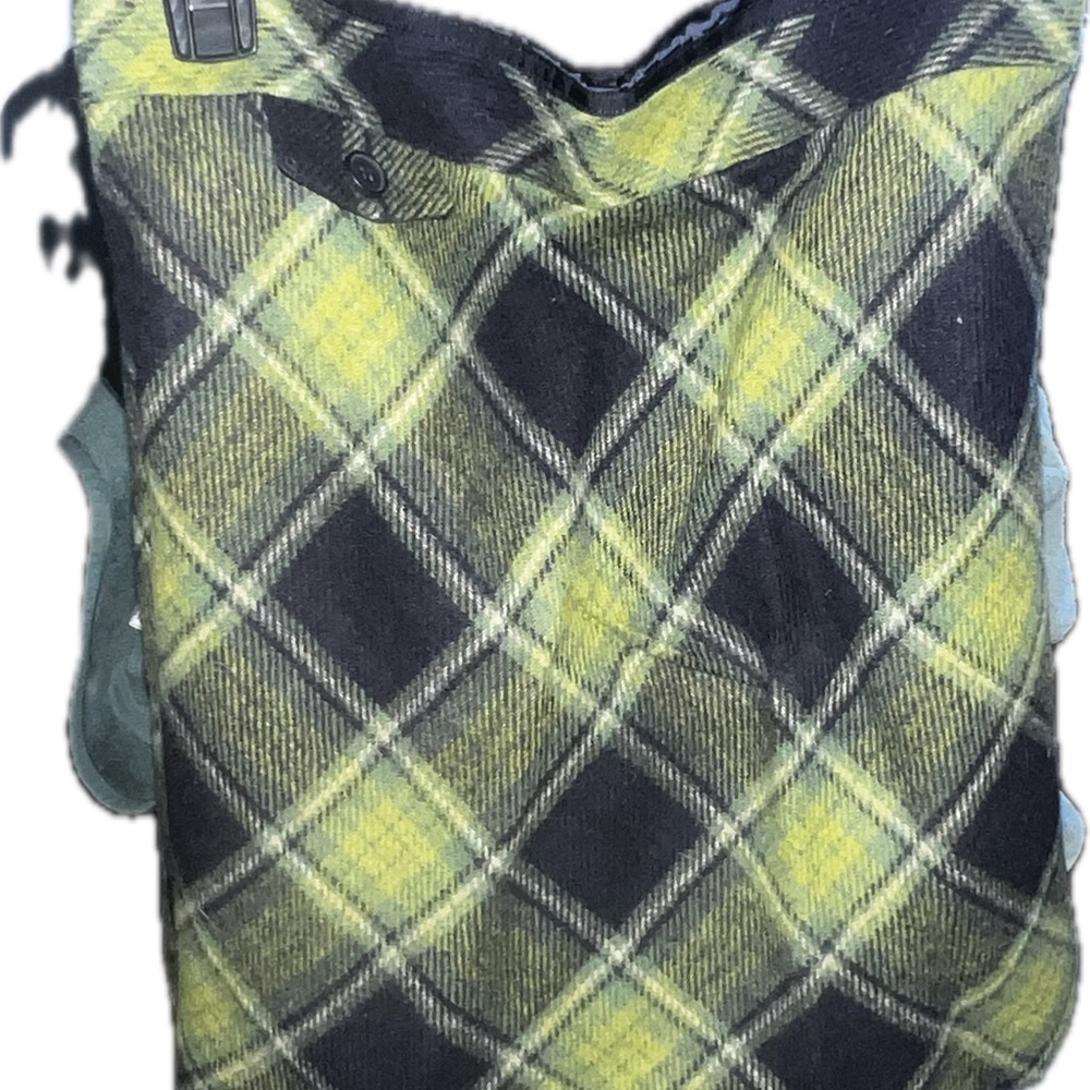 Plaid Backpack with Buckle Detail